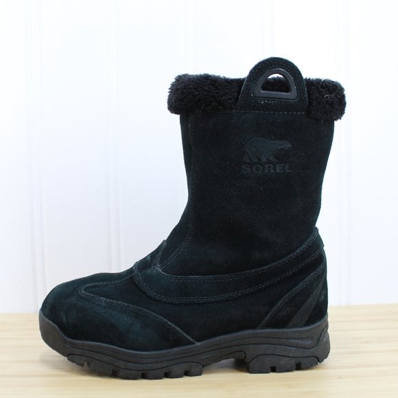 Sorel Shoes - SOREL Women's Waterfall Slip 2 Black Suede Fleece Lined Winter Boots Size US 10